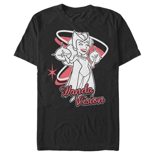 マーベル Tシャツ Marvel WandaVision Wanda Cartoon Black