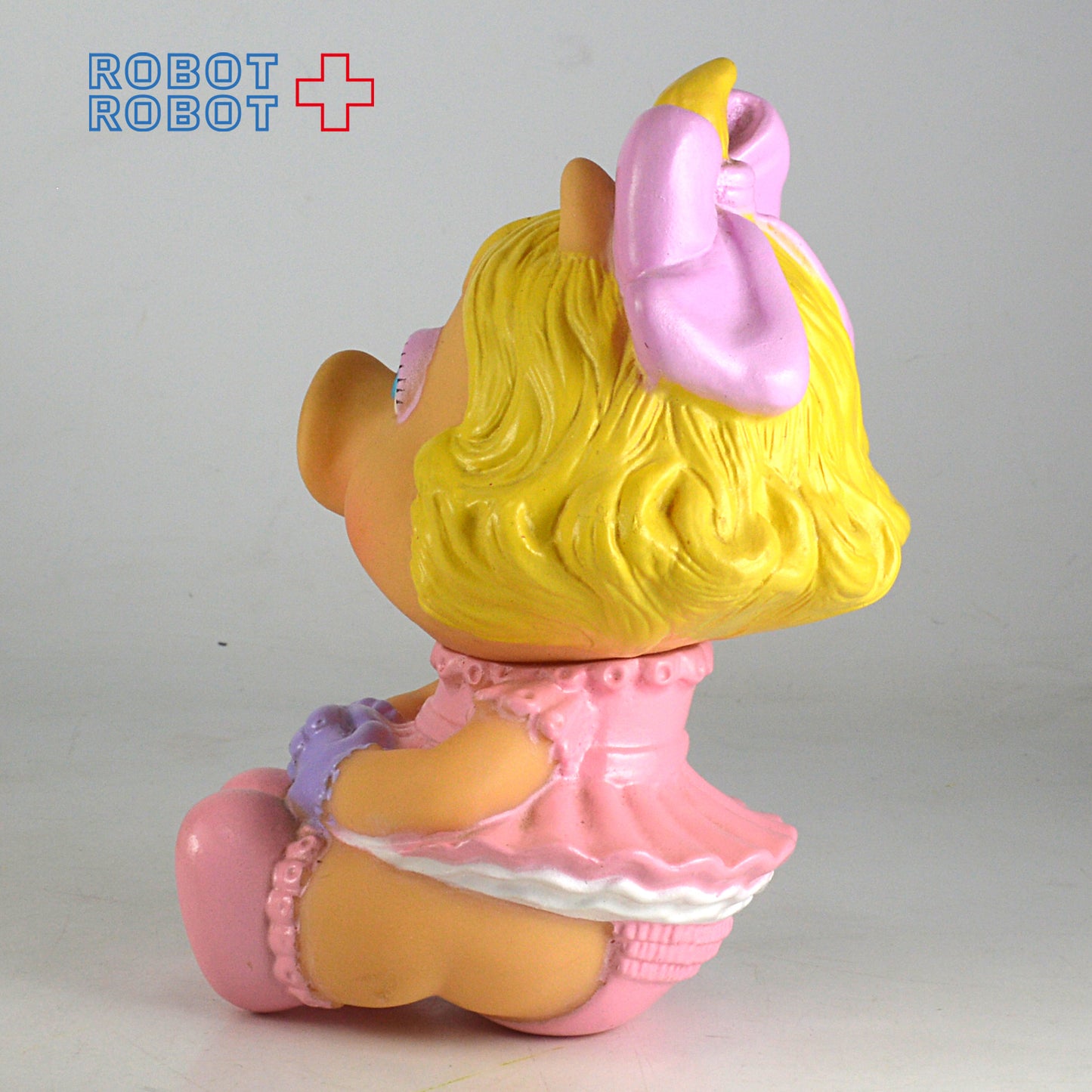 ベビー・ミス・ピギー ピンクのリボン ソフビ人形  1984ハズブロ セサミストリート