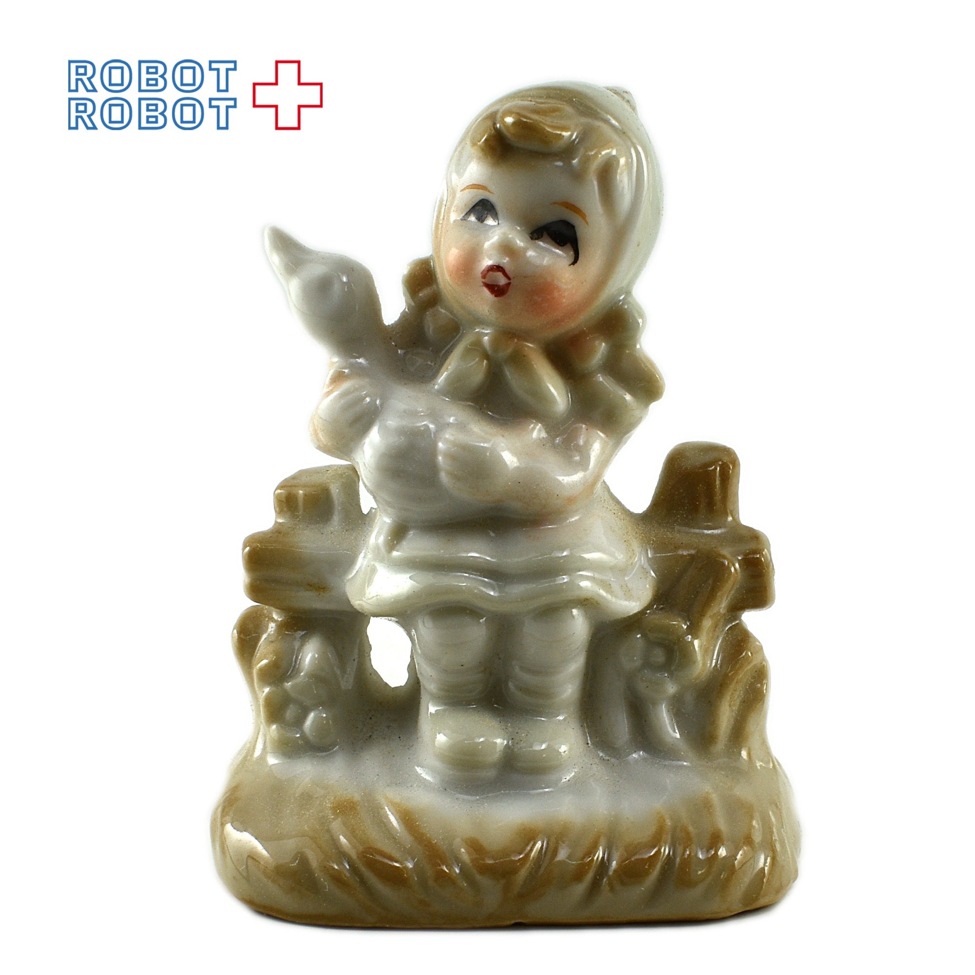 アヒル抱き少女 陶器フィギュアリン – ROBOTROBOT