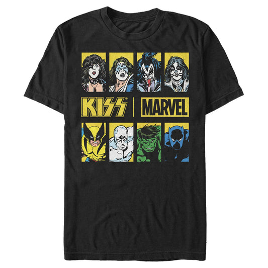 マーベル Tシャツ Marvel KISS Rock Hero Panels Black