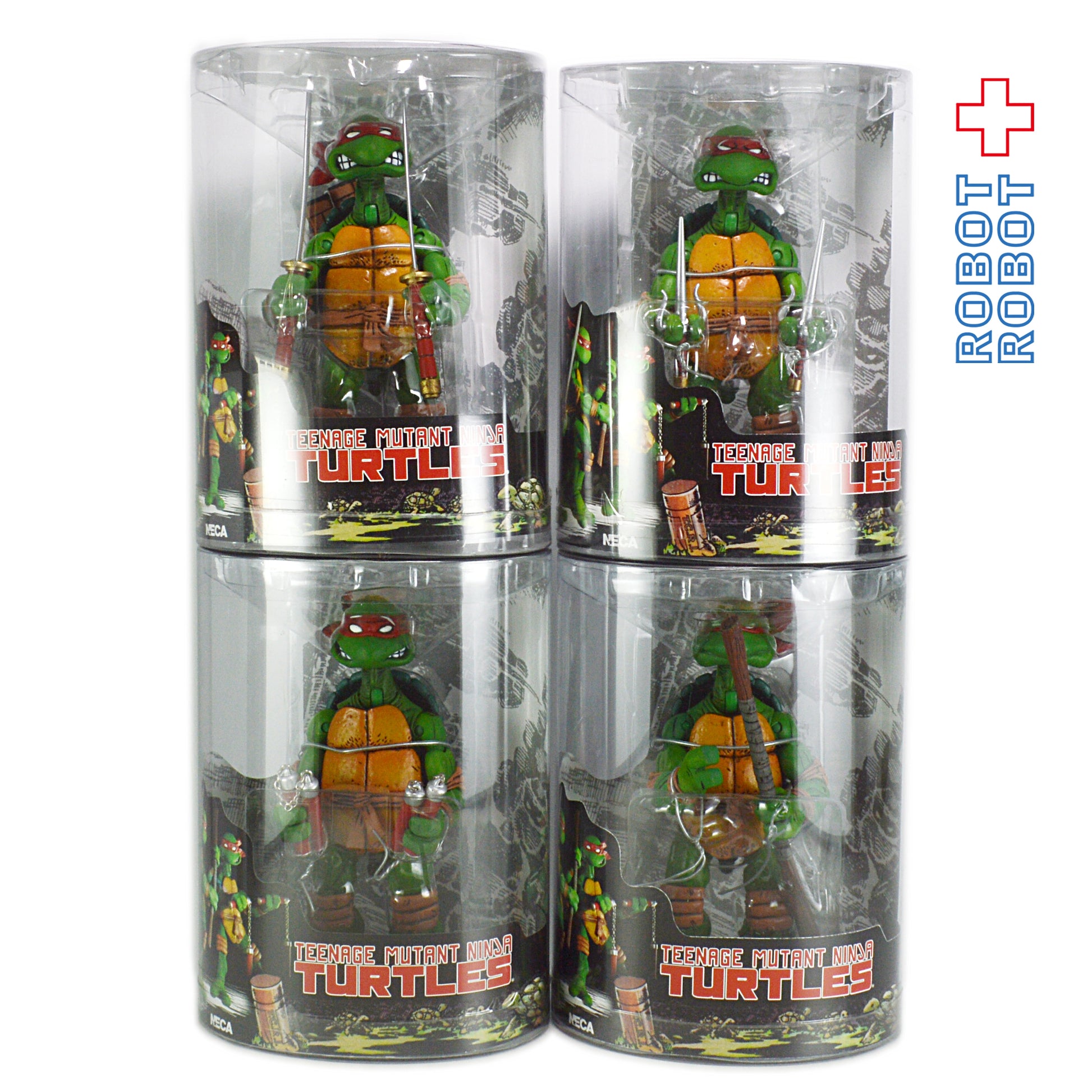 NECA ミュータント・タートルズ アクションフィギュア チューブパッケージ 4種セット 国内版