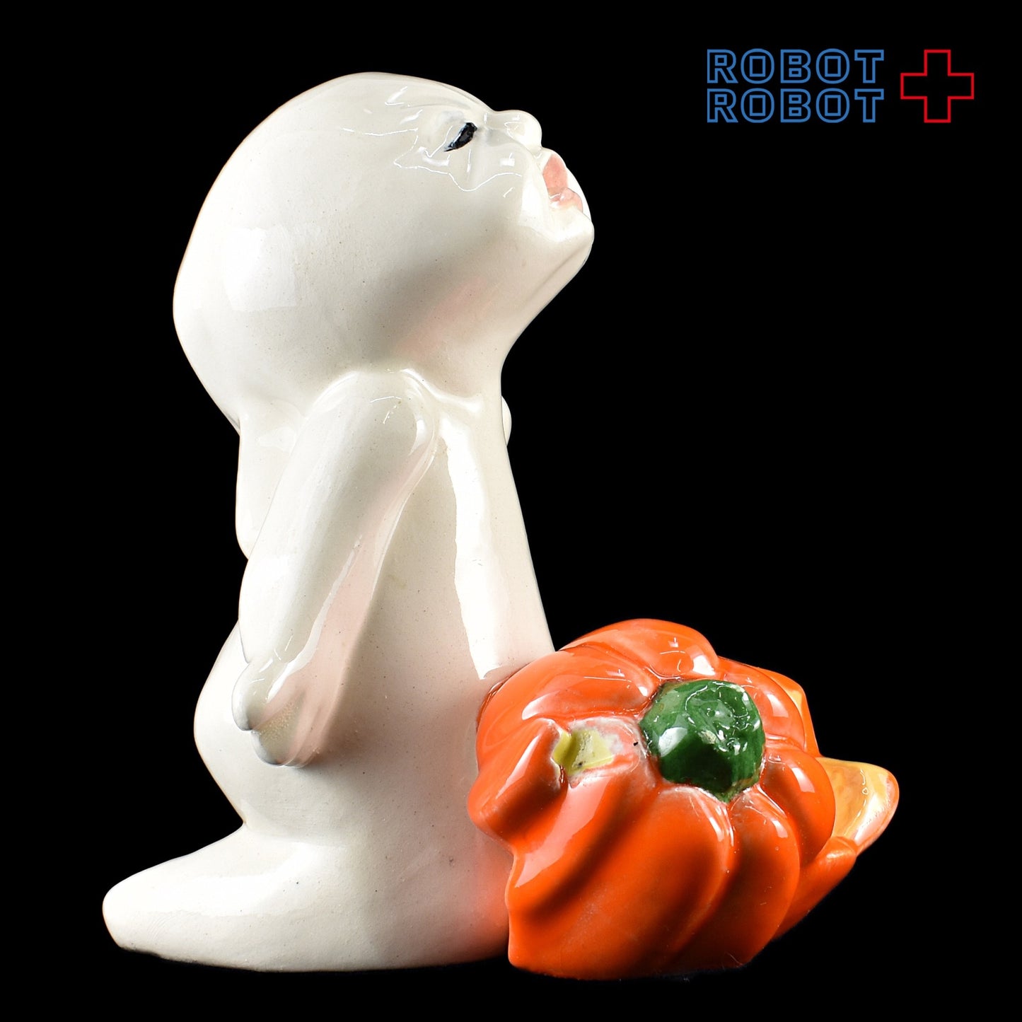 ハロウィンゴースト 陶器フィギュア かぼちゃ